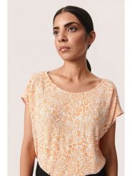 Soaked in Luxury Bluzka w kolorze brzoskwiniowym rozmiar: M. Pomarańczowe bluzki damskie Soaked in Luxury, m, bez wzorów, z wiskozy, klasyczne, bez kołnierzyka, bez ramiączek. Za 78.99 zł.