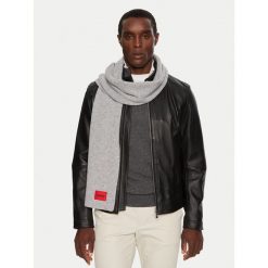 Szalik HUGO. Szare szaliki damskie Hugo, bez wzorów. Za 499.99 zł.