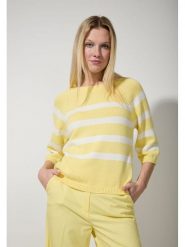 More & More Sweter w kolorze żółto-białym rozmiar: 38. Żółte swetry klasyczne damskie More & More, bez kołnierzyka. Za 127.35 zł.