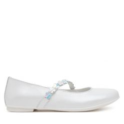 Baleriny Primigi. Białe baleriny dziewczęce Primigi, bez wzorów, bez obcasa, bez zapięcia. Za 259.99 zł.