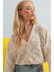 Trend Alacati Kardigan w kolorze beżowym rozmiar: M. Brązowe kardigany damskie Trend Alacati, m, bez wzorów. Za 101.45 zł.