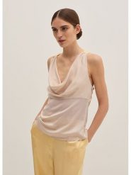 STEFANEL Bluzka w kolorze kremowym rozmiar: S. Brązowe koszulki sportowe damskie Stefanel, s, bez wzorów, bez ramiączek. Za 239.99 zł.