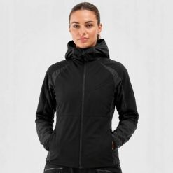 KURTKA DAMSKA 4F WIATRÓWKA TREKKINGOWA PROMALOFT TTJAF688 M. Czarne kurtki damskie 4F, m, bez wzorów, z dresówki, bez kaptura. Za 349.98 zł.