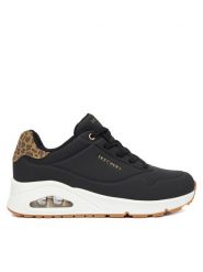 Skechers Sneakersy Uno 177093/BKLD Czarny. Czarne obuwie sportowe damskie Skechers, ze skóry, bez zapięcia. Za 299.99 zł.