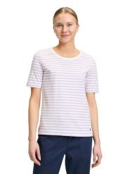 BETTY & CO Koszulka w kolorze biało-fioletowym rozmiar: XL. Białe bluzki damskie Betty & Co, xl, bez wzorów, bez kołnierzyka, bez ramiączek. Za 55.95 zł.