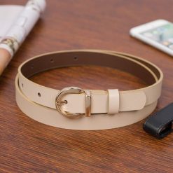 Pasek skórzany BELTIMORE r.110-125 cm O25 beżowy. Brązowe paski damskie bez wzorów. Za 49.99 zł.