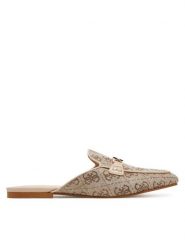 Guess Klapki FLJBO2 LEL06 Beżowy. Brązowe klapki damskie Guess, z aplikacjami, z materiału, bez obcasa, bez zapięcia. Za 309.99 zł.