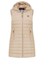 Geographical Norway Kamizelka pikowana "Vatikolor" w kolorze beżowym rozmiar: XL. Brązowe kamizelki damskie Geographical Norway, xl, bez wzorów, bez kaptura. Za 135.49 zł.