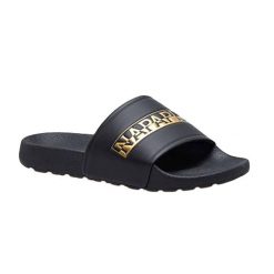Klapki damskie Napapijri Park. Czarne klapki damskie Napapijri, bez wzorów, bez obcasa, bez zapięcia. Za 95.99 zł.