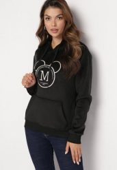 Czarna Ocieplana Bluza z Kapturem Needhi. Czarne bluzy damskie Born2be, l, bez wzorów, z tkaniny, z kapturem. Za 99.99 zł.