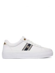 Tommy Hilfiger Sneakersy Th Foxing Platform Webbing FW0FW09353 Biały. Białe obuwie sportowe damskie Tommy Hilfiger, ze skóry, bez zapięcia. Za 449.99 zł.