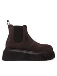 AGL Botki Iggy Low D751569PGK Zielony ciemny. Zielone botki damskie AGL, ze skóry, bez obcasa, na płaskiej podeszwie, bez zapięcia. Za 1,579.00 zł.