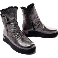 MANITU 990153-92 silber, botki damskie. Szare botki damskie Manitu, na zimę, bez obcasa, bez zapięcia. Za 484.90 zł.