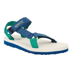 Sandały Damskie Vendeavour. Niebieskie sandały damskie Regatta, bez wzorów, z materiału, z otwartym noskiem, bez obcasa, bez zapięcia. Za 170.99 zł.
