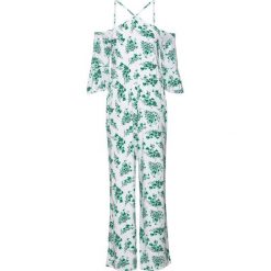 Kombinezon z nadrukiem bonprix biało-zielony w kwiaty. Białe kombinezony damskie bonprix, w kwiaty, eleganckie, na ramiączkach. Za 79.99 zł.