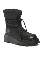 DeeZee Botki H2001-01 Czarny. Czarne botki damskie DeeZee, z materiału, bez obcasa, na płaskiej podeszwie, bez zapięcia. Za 219.99 zł.