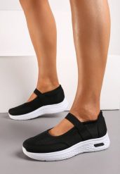Czarne Wsuwane Tenisówki z Siateczką i Elastyczną Gumką Volema. Czarne obuwie sportowe damskie Born2be, bez zapięcia, tenisowe. Za 74.99 zł.