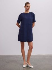 BGN Sukienka w kolorze granatowym rozmiar: 36. Niebieskie sukienki damskie BGN, bez wzorów, bez ramiączek. Za 87.81 zł.