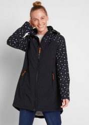 Kurtka parka funkcyjna softshell z polarem barankiem. Czarne kurtki damskie bonprix, bez wzorów, z polaru, z kapturem. Za 339.99 zł.