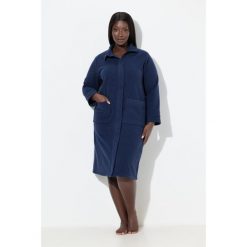 Damskie Szlafrok polarowy stójka zamek błyskawiczny z recyklingu. Niebieskie szlafroki damskie Ulla Popken, bez wzorów, z materiału, bez kaptura. Za 279.99 zł.