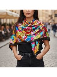 MENTHE À L'O Jedwabny szal ze wzorem - 90 x 90 cm rozmiar: onesize. Szaliki damskie MENTHE À L'O, bez wzorów, z jedwabiu. Za 214.70 zł.