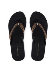 Tommy Hilfiger Japonki Wedge Summer Sandal Mono FW0FW09698 Czarny. Czarne klapki damskie Tommy Hilfiger, bez wzorów, z materiału, bez obcasa, bez zapięcia. Za 229.99 zł.