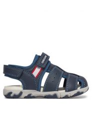 Geox Sandały B Sandal Flaffee Boy B4559B 08515 C4002 M Granatowy. Niebieskie sandały chłopięce Geox, ze skóry, bez zapięcia. Za 129.99 zł.