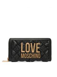 LOVE MOSCHINO Portfel JC5602PP1PL1000A Czarny. Czarne portfele damskie Love Moschino, bez wzorów, ze skóry. Za 639.99 zł.