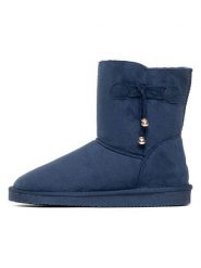 ISLAND BOOT Botki zimowe "Kinsac" w kolorze granatowym rozmiar: 38. Niebieskie botki damskie Island Boot, na zimę, z materiału, bez obcasa, bez zapięcia. Za 165.99 zł.