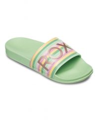 Klapki basenowe damskie Roxy SLIPPY II. Zielone klapki damskie Roxy, bez wzorów, z gumy, bez obcasa, bez zapięcia. Za 93.99 zł.