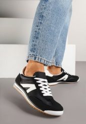 Czarne Sneakersy Klasyczne Tenisówki Zdobione Przeszyciami Bortewi. Czarne obuwie sportowe damskie Renee, z jeansu, bez zapięcia, tenisowe. Za 74.99 zł.