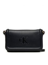 Calvin Klein Torebka Bold Ck Flap Crossbody LV04F1027G Czarny. Czarne listonoszki damskie Calvin Klein, bez wzorów, ze skóry, bez dodatków. Za 259.99 zł.