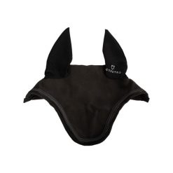 Elegancka czapka przeciwko muchom dla konia Equestro. Szare czapki damskie EQUESTRO, bez wzorów, z tkaniny. Za 77.50 zł.
