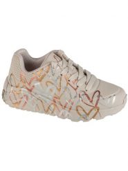 Skechers Sneakersy Uno Lite - Metallic 314067L/NTMT Biały. Białe buty sportowe dziewczęce Skechers, bez wzorów, ze skóry, bez zapięcia. Za 219.99 zł.