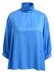 Milano Italy Bluzka w kolorze niebieskim rozmiar: 40. Niebieskie bluzki damskie Milano Italy, bez wzorów, z wiskozy, bez kołnierzyka, bez ramiączek. Za 173.99 zł.