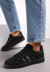 Czarne Sneakersy Sznurowane Pakkasa. Czarne obuwie sportowe damskie Renee, bez zapięcia. Za 69.99 zł.