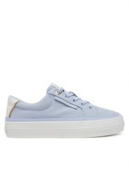 Tommy Hilfiger Sneakersy Essential Vulc Textile Sneaker FW0FW08323 Niebieski. Niebieskie obuwie sportowe damskie Tommy Hilfiger, z materiału, bez zapięcia. Za 199.99 zł.