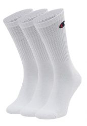 Skarpety Unisex Dla Dorosłych (zestaw 3 Sztuk). Białe skarpetki damskie Champion, bez wzorów, z bawełny. Za 34.90 zł.