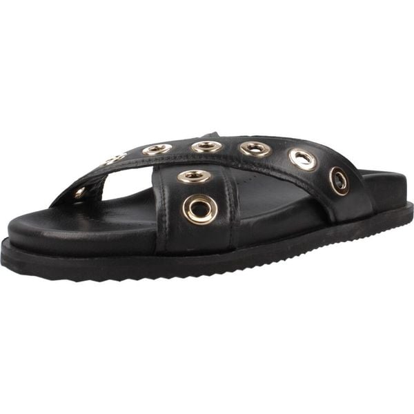 Sandały GIOSEPPO 75095G Czarny. Czarne sandały damskie Gioseppo, bez wzorów, ze skóry, bez obcasa, bez zapięcia. Za 312.99 zł.