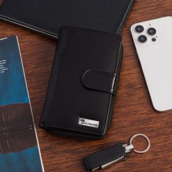 Portfel skórzany damski duży pionowy RFiD skóra klasyk czarny Beltimore A07. Czarne portfele damskie bez wzorów, ze skóry. Za 69.90 zł.