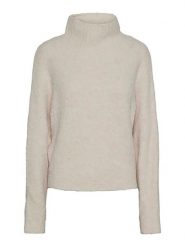 Pieces Sweter w kolorze kremowym rozmiar: XL. Brązowe swetry klasyczne damskie Pieces, xl, ze splotem, bez kołnierzyka. Za 112.95 zł.