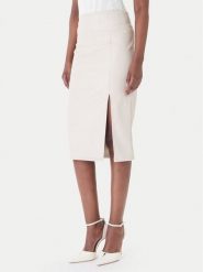 Rinascimento Spódnica z imitacji skóry CFC0127468003 Beżowy Slim Fit. Brązowe spódnice damskie Rinascimento, xs, bez wzorów, ze skóry. Za 449.99 zł.