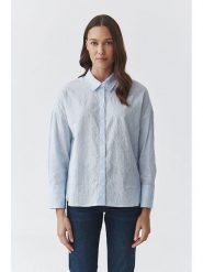 TATUUM Koszula "Ines" w kolorze błękitnym rozmiar: 38. Niebieskie koszule damskie TATUUM, bez wzorów, z bawełny, bez kołnierzyka, bez ramiączek. Za 155.15 zł.