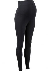Legginsy ciążowe z bawełny organicznej. Czarne legginsy damskie bonprix, bez wzorów, z bawełny. Za 54.99 zł.