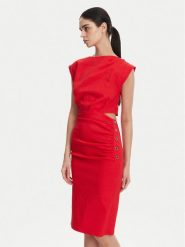 PINKO Sukienka koktajlowa 104955 A0IM Czerwony Regular Fit. Czerwone sukienki damskie Pinko, bez wzorów, z wiskozy, wizytowe, bez ramiączek. Za 959.99 zł.