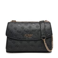 Torebka Guess. Czarne listonoszki damskie Guess, z aplikacjami, bez dodatków. Za 449.99 zł.