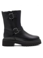 Lasocki Botki RST-BETINA-14 Czarny. Czarne botki damskie Lasocki, ze skóry, bez obcasa, na płaskiej podeszwie, bez zapięcia. Za 197.99 zł.