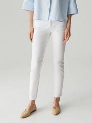 OPUS Dżinsy "Enja" - Slim fit - w kolorze białym rozmiar: 42/L30. Białe jeansy damskie Opus, z podwyższonym stanem. Za 174.95 zł.