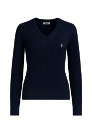 U.S. Polo Assn. Sweter w kolorze granatowym rozmiar: XL. Niebieskie swetry klasyczne damskie U.S. Polo Assn., s, z bawełny, bez kołnierzyka. Za 144.58 zł.