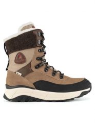 Rieker Revolution Lifestyle Trzewiki W0066-64 Beżowy. Brązowe botki damskie Rieker Revolution Lifestyle, ze skóry, bez obcasa, na płaskiej podeszwie, bez zapięcia. Za 455.99 zł.